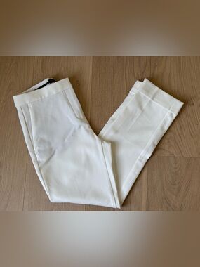 Ann Taylor White Textured Slim Pants